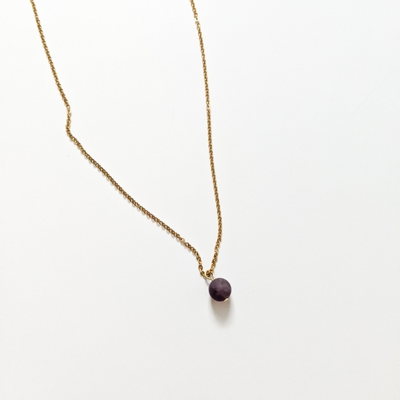Amethyst February Birthstone Gold-Plated Necklace - Picture 5 of 7